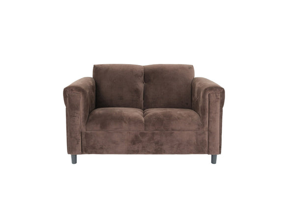 Homeroots 72" Dark Brown And Black Microsuede Loveseat Dark Brown  530501