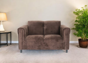 Homeroots 72" Dark Brown And Black Microsuede Loveseat Dark Brown  530501