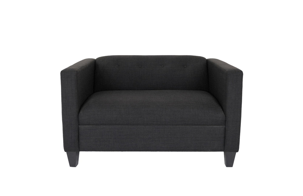 Homeroots 80" Black And Dark Brown Loveseat Black  530506