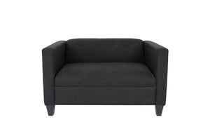 Homeroots 80" Black And Dark Brown Loveseat Black  530506