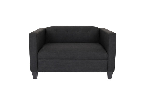 Homeroots 80" Black And Dark Brown Loveseat Black  530506