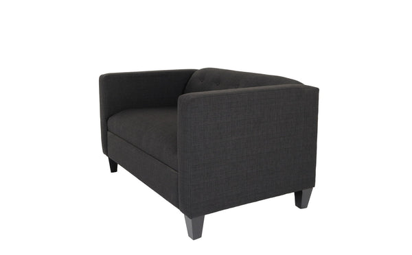 Homeroots 80" Black And Dark Brown Loveseat Black  530506