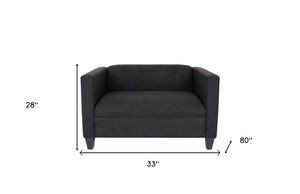 Homeroots 80" Black And Dark Brown Loveseat Black  530506