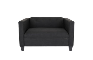 Homeroots 80" Black And Dark Brown Loveseat Black  530506