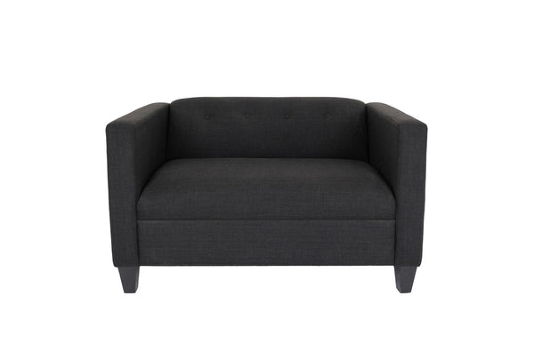 Homeroots 80" Black And Dark Brown Loveseat Black  530506