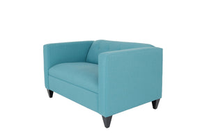 Homeroots 50" Teal Blue And Dark Brown Loveseat   530507