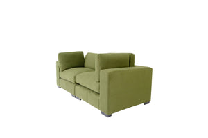 Homeroots 84" Forest Green And Dark Brown Loveseat   530508