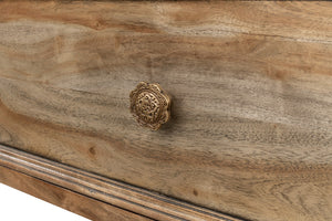 Sarreid Game Of Thrones Console Table – Desert Bleached Solid Acacia Wood With Durable Chase Iron Base Tan  53050