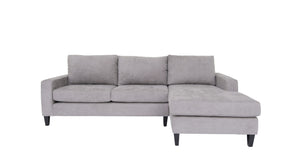 Homeroots Gray Polyester Blend Stationary L Shaped Two Piece Corner Sectional   530513