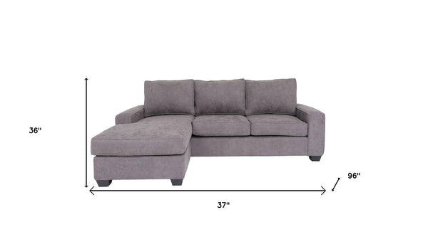 Homeroots Gray Polyester Blend Stationary L Shaped Two Piece Corner Sectional   530516