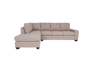 Homeroots Tan Polyester Blend L Shaped Two Piece Sectional   530518