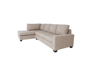 Homeroots Tan Polyester Blend L Shaped Two Piece Sectional   530518