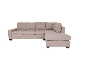 Homeroots Tan Polyester Blend L Shaped Two Piece Sectional   530518