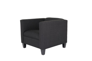 Homeroots 30" Dark Gray Upholstered Tufted Arm Chair   530519