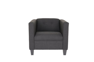 Homeroots 30" Dark Gray Upholstered Tufted Arm Chair   530519