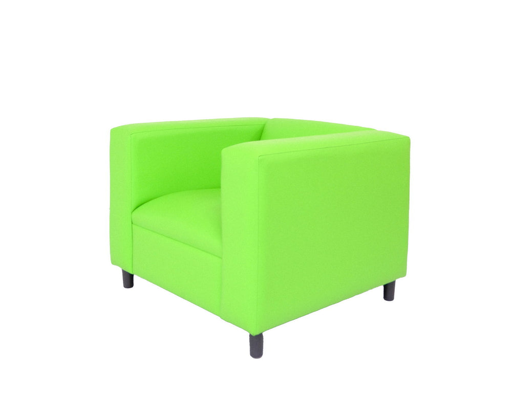 Homeroots 36" Neon Green And Black Faux Leather Club Chair   530520