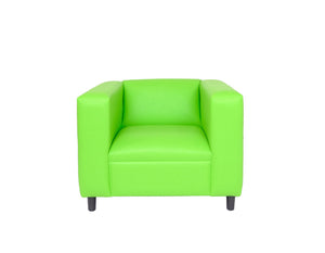 Homeroots 36" Neon Green And Black Faux Leather Club Chair   530520