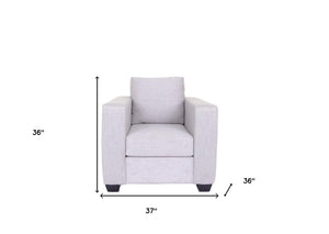 Homeroots 36" Light Gray And Dark Brown Fabric Arm Chair   530522