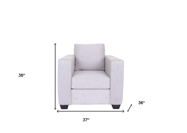 Homeroots 36" Light Gray And Dark Brown Fabric Arm Chair   530522