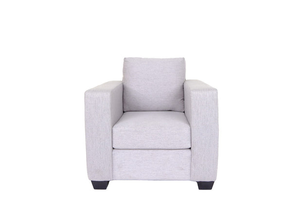 Homeroots 36" Light Gray And Dark Brown Fabric Arm Chair   530522