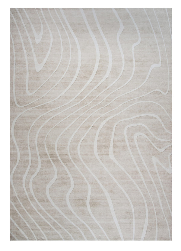 Homeroots 4' X 6' Beige And Ivory Abstract Distressed Area Rug  Polyester 530527