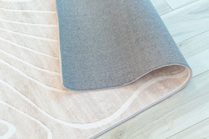 HomeRoots 5' Beige and Ivory Abstract Distressed Area Rug – Stylish, Durable, and Stain-Resistant for Homes 5' X 8' 530528