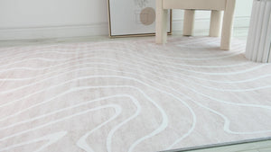 HomeRoots 5' Beige and Ivory Abstract Distressed Area Rug – Stylish, Durable, and Stain-Resistant for Homes 7' X 10' 530529