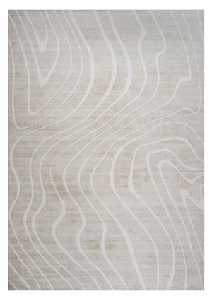 Homeroots 8' X 11' Beige And Ivory Abstract Distressed Area Rug  Polyester 530530