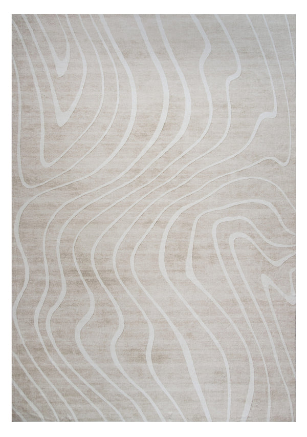 Homeroots 8' X 11' Beige And Ivory Abstract Distressed Area Rug  Polyester 530530