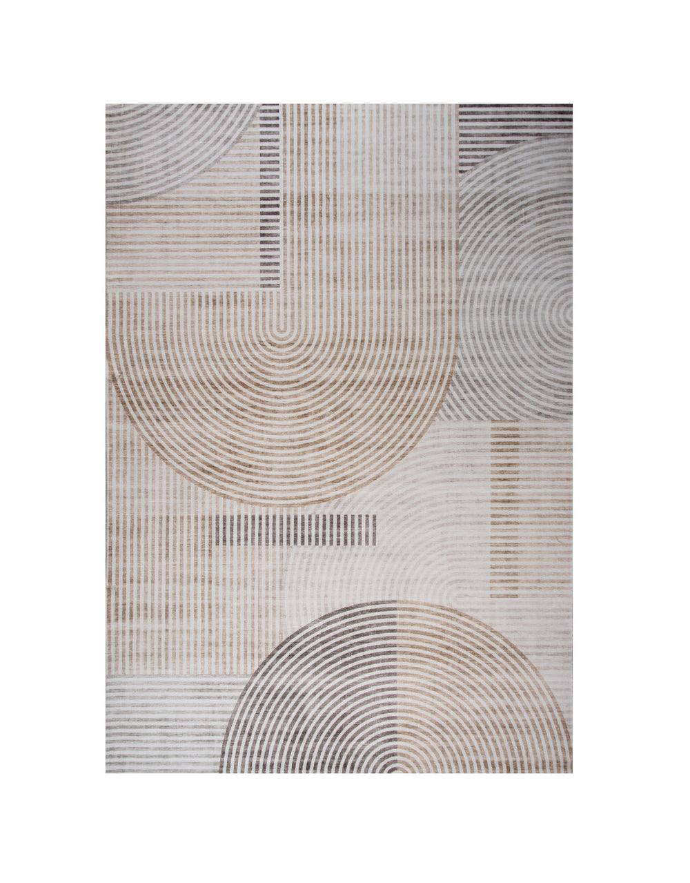 Homeroots 4' X 6' Beige And Brown Abstract Distressed Area Rug  Polyester 530539