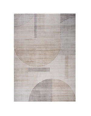 Homeroots 4' X 6' Beige And Brown Abstract Distressed Area Rug  Polyester 530539