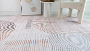 Homeroots 4' X 6' Beige And Brown Abstract Distressed Area Rug  Polyester 530539