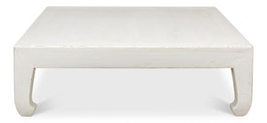Sarreid Classic Chinese Coffee Table - Elegant White Finish, Reclaimed Pine Craftsmanship For Timeless Charm White  53053
