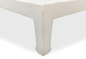 Sarreid Classic Chinese Coffee Table - Elegant White Finish, Reclaimed Pine Craftsmanship For Timeless Charm White  53053