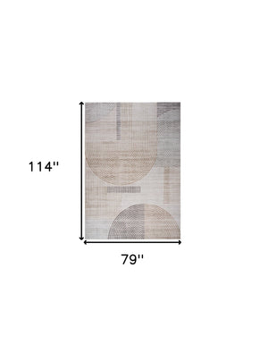 Homeroots 7' X 10' Beige And Brown Abstract Distressed Area Rug  Polyester 530541