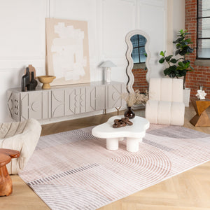 Homeroots 8' X 11' Beige And Brown Abstract Distressed Area Rug  Polyester 530542