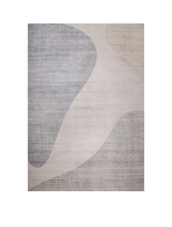 HomeRoots 5' Abstract Distressed Area Rug in Beige and Brown – Stylish, Stain-Resistant Design for Any Room 5' X 8' 530544