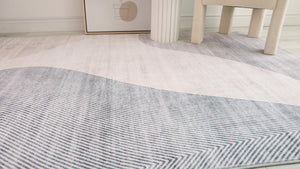 HomeRoots 5' Abstract Distressed Area Rug in Beige and Brown – Stylish, Stain-Resistant Design for Any Room 5' X 8' 530544