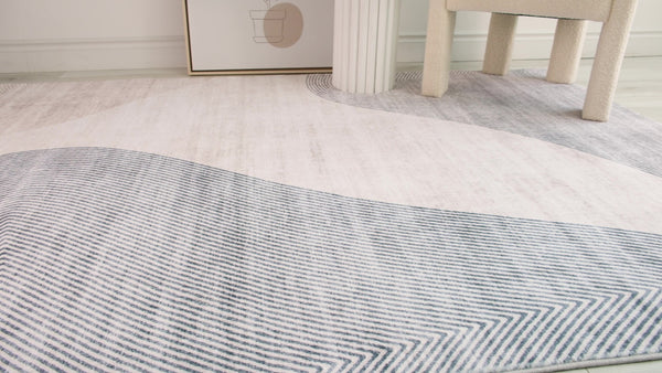 HomeRoots 8' X 11' Beige and Brown Abstract Distressed Area Rug - Stylish, Durable, Family-Friendly Home Decor! 530546