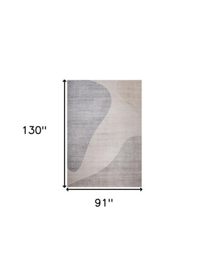 HomeRoots 8' X 11' Beige and Brown Abstract Distressed Area Rug - Stylish, Durable, Family-Friendly Home Decor! 530546