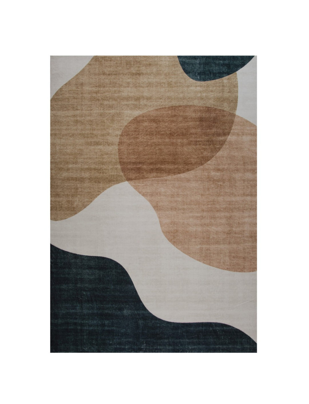 HomeRoots 5' Abstract Beige and Green Distressed Area Rug - Stylish, Durable, Perfect for Any Space! 530548