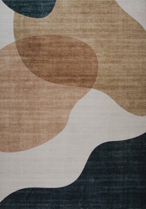 Homeroots 8' X 11' Beige And Green Abstract Distressed Area Rug  Polyester 530550