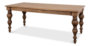 Sarreid Oak Dining Table - Elegant Light Natural Wood Design For Timeless Dining Experiences And Style Tan  53056