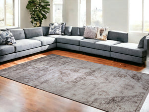 Homeroots 7' X 10' Brown And Ivory Oriental Area Rug  Polyester 530561