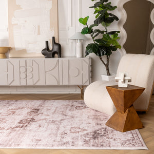 Homeroots 7' X 10' Brown And Ivory Oriental Area Rug  Polyester 530561