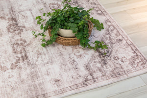 Homeroots 7' X 10' Brown And Ivory Oriental Area Rug  Polyester 530561