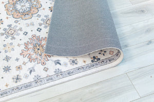 Homeroots 7' X 10' Gray And Gold Floral Area Rug  Polyester 530565