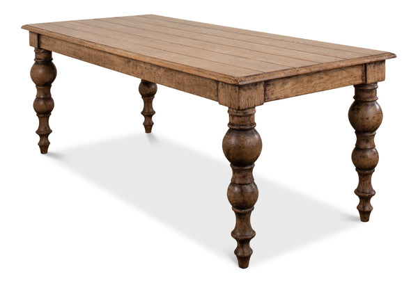 Sarreid Oak Dining Table - Elegant Light Natural Wood Design For Timeless Dining Experiences And Style Tan  53056