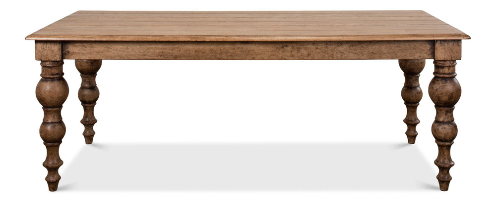 Sarreid Oak Dining Table - Elegant Light Natural Wood Design For Timeless Dining Experiences And Style Tan  53056