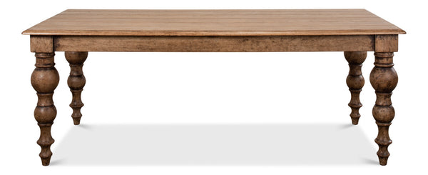 Sarreid Oak Dining Table - Elegant Light Natural Wood Design For Timeless Dining Experiences And Style Tan  53056